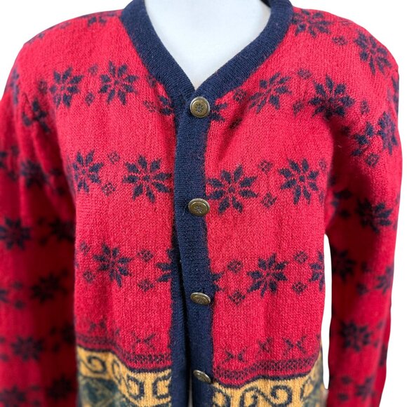 Vintage Graffiti 100% Wool Nordic Cardigan –Patterned Knit - Picture 5 of 10